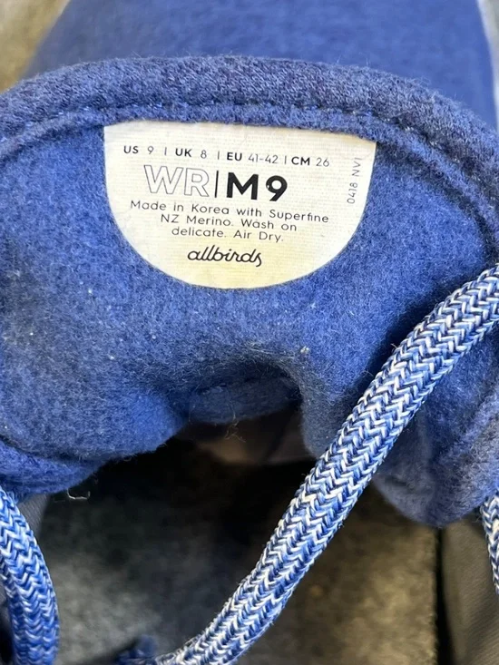 Allbirds WR/M9 Mernio Wool Hazy Indigo Everyday Shoes 9 Running Athletic Sporty - Picture 2 of 10